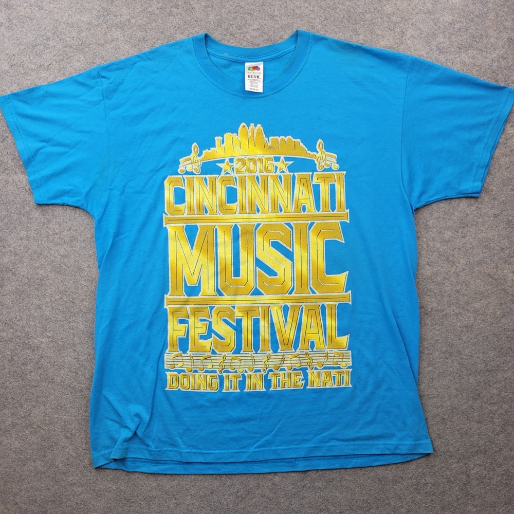 Cincinnati Music Festival T-Shirt Mens XL Blue Graphic Tee 2016‎